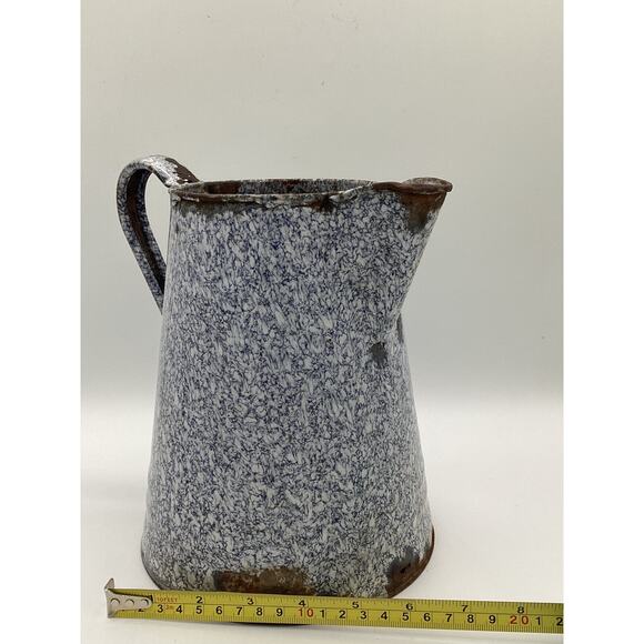Vintage Enamel French Pitcher - Picture 1 of 7